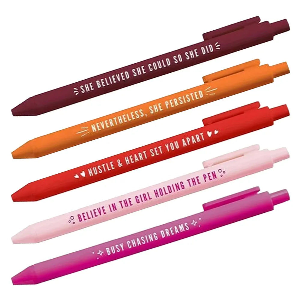 5pcs Motivational Ink Comfortable Grip Pens