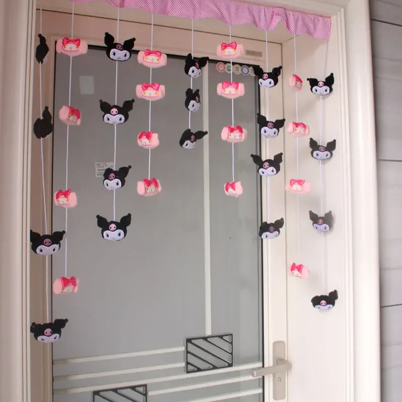 Sanrio Hello Kitty KuromiMy melody Pompom Purin Door Curtain Cute Bathroom Bedroom Curtain Accessories Home Furnishings