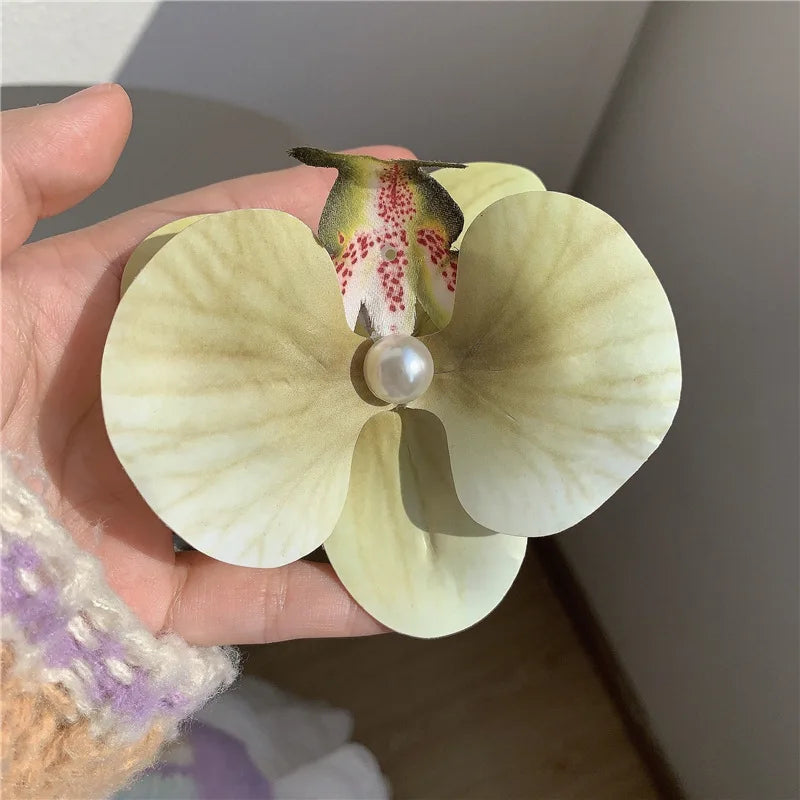 Phalaenopsis Flower Hair Clip Simulated Floral French Elegant Fashion Barrettes New Colors Girls Headwear Bobby Pin Accessories