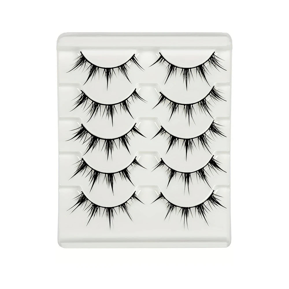Anime-Inspired False Eyelashes, 5 Pairs Cartoon Eye Faux Lashes