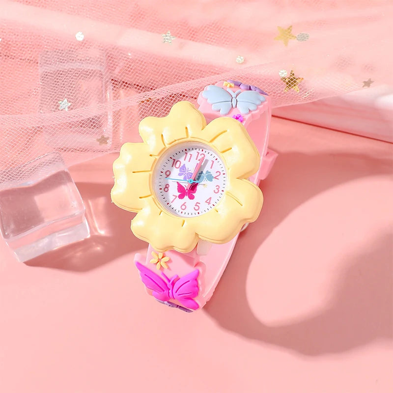 Flowers and Butterflies Cartoon Watch