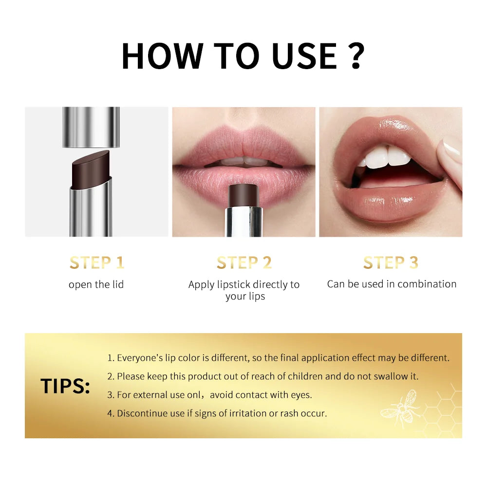Long Lasting Moisturizing Black Honey Lipstick Natural Lip Plumper