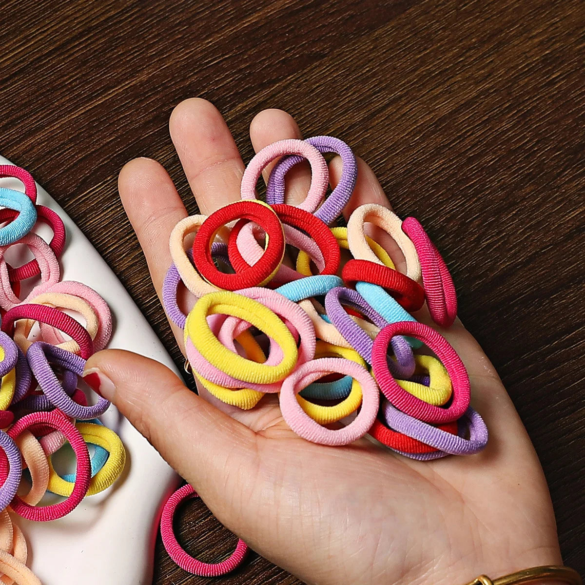 50/100Pcs Hair Bands for Children Colorful Nylon Scrunchie Hair Ties Hair Accessories