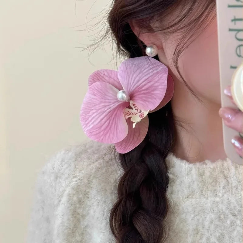 Phalaenopsis Flower Hair Clip Simulated Floral French Elegant Fashion Barrettes New Colors Girls Headwear Bobby Pin Accessories