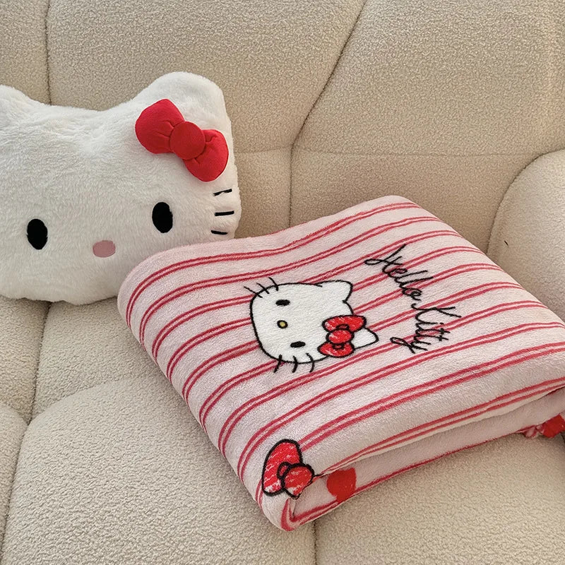 Sanrio Hello Kitty Kuromi Cartoon Printed Double-Sided Milk Velvet Blanket