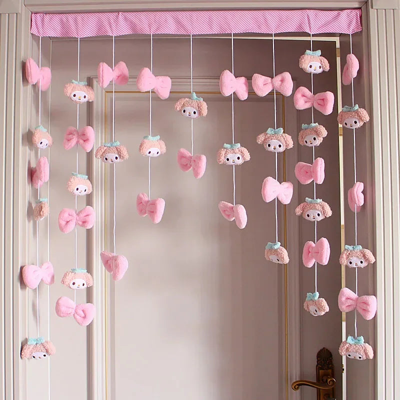 Sanrio Hello Kitty KuromiMy melody Pompom Purin Door Curtain Cute Bathroom Bedroom Curtain Accessories Home Furnishings