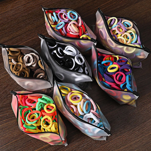 50/100Pcs Hair Bands for Children Colorful Nylon Scrunchie Hair Ties Hair Accessories