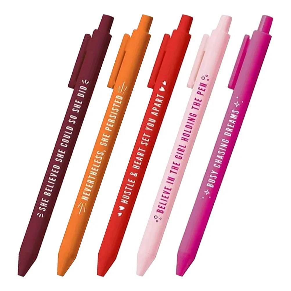 5pcs Motivational Ink Comfortable Grip Pens