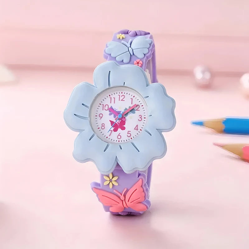 Flowers and Butterflies Cartoon Watch