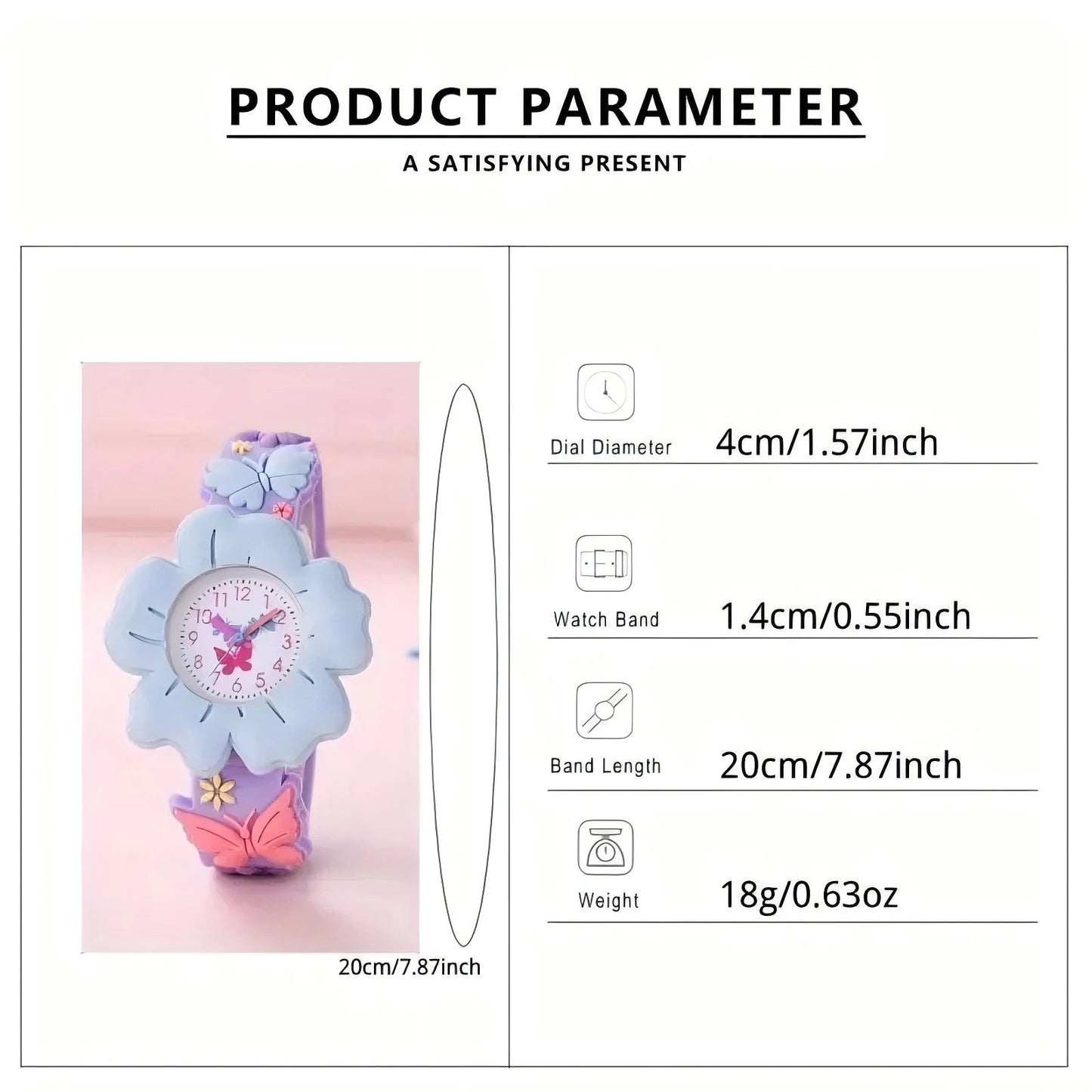 Flowers and Butterflies Cartoon Watch