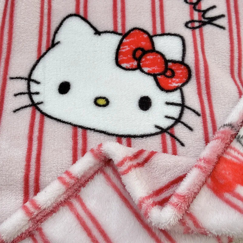 Sanrio Hello Kitty Kuromi Cartoon Printed Double-Sided Milk Velvet Blanket