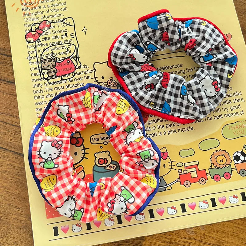 Sanrio Hello Kitty Checked Scrunchies