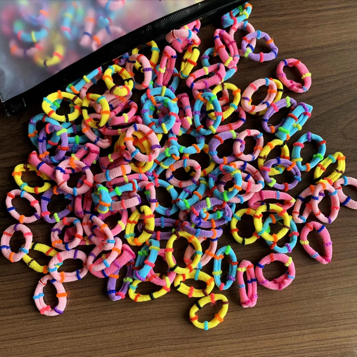 50/100Pcs Hair Bands for Children Colorful Nylon Scrunchie Hair Ties Hair Accessories