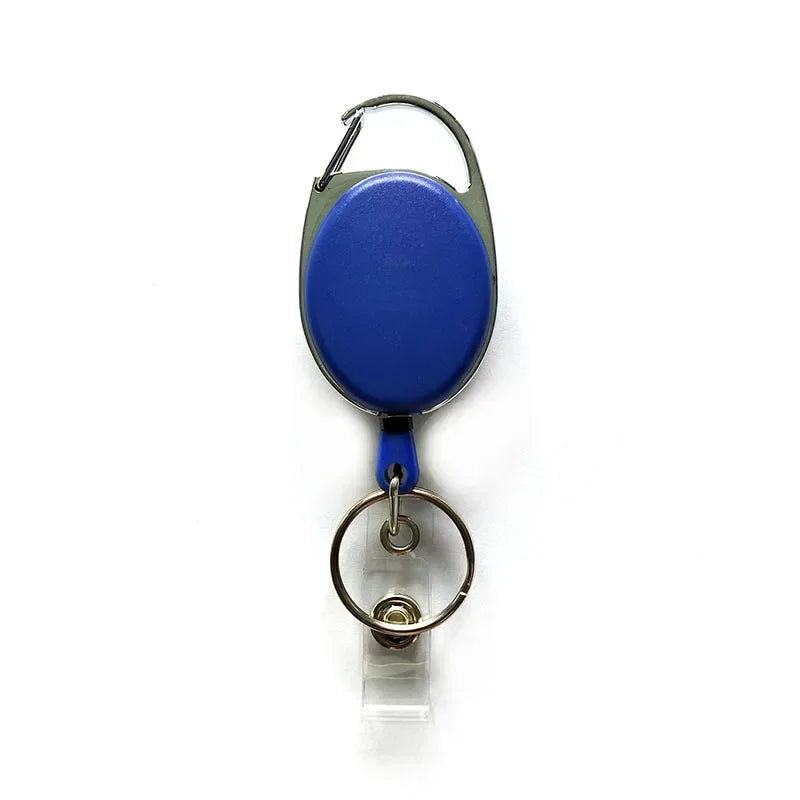 Oval Badge Reel Retractable Zinc Alloy Working Permit Clip Transparent
