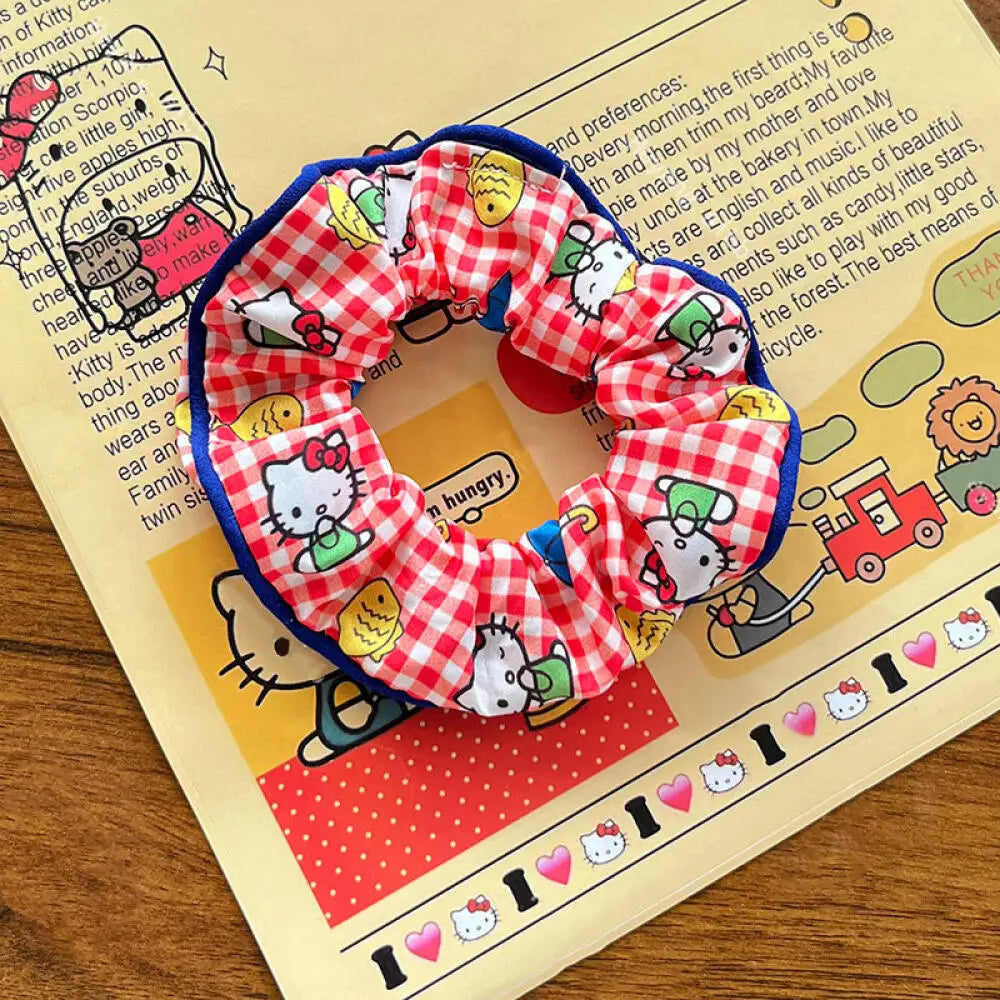 Sanrio Hello Kitty Checked Scrunchies