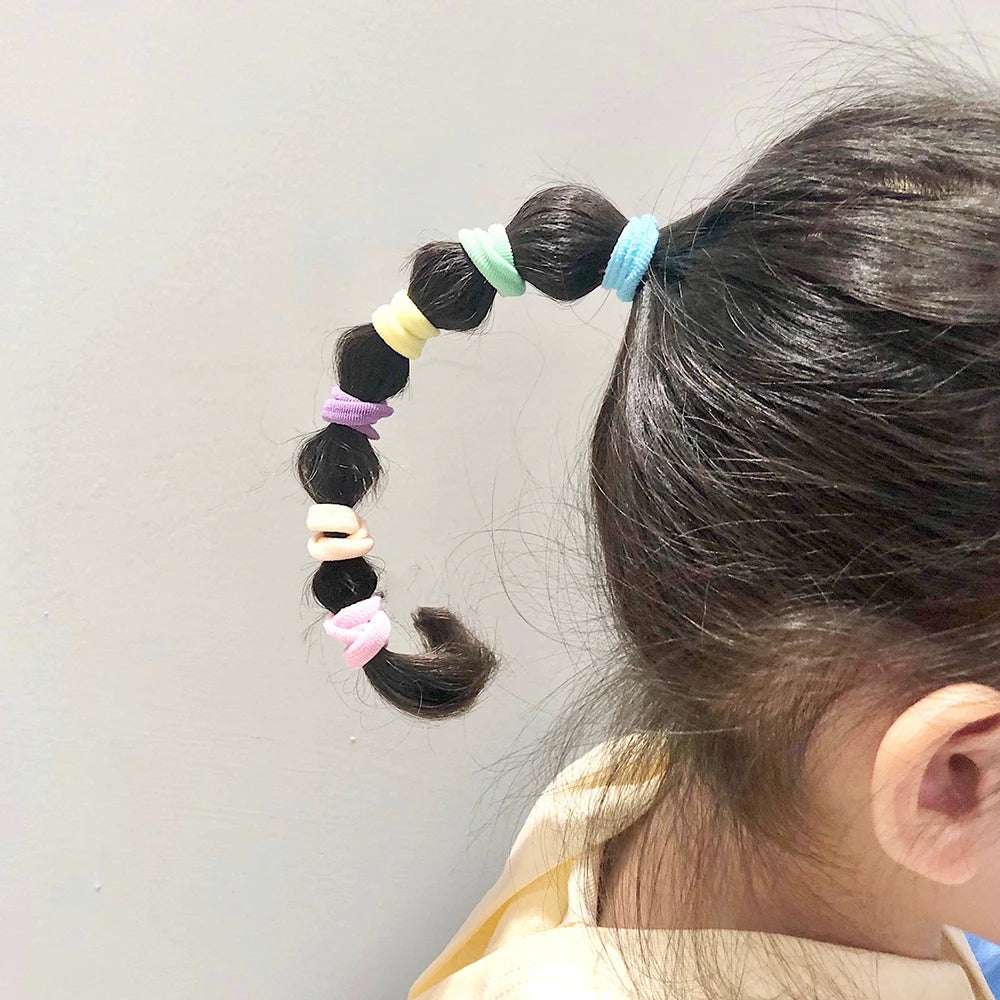 50/100Pcs Hair Bands for Children Colorful Nylon Scrunchie Hair Ties Hair Accessories