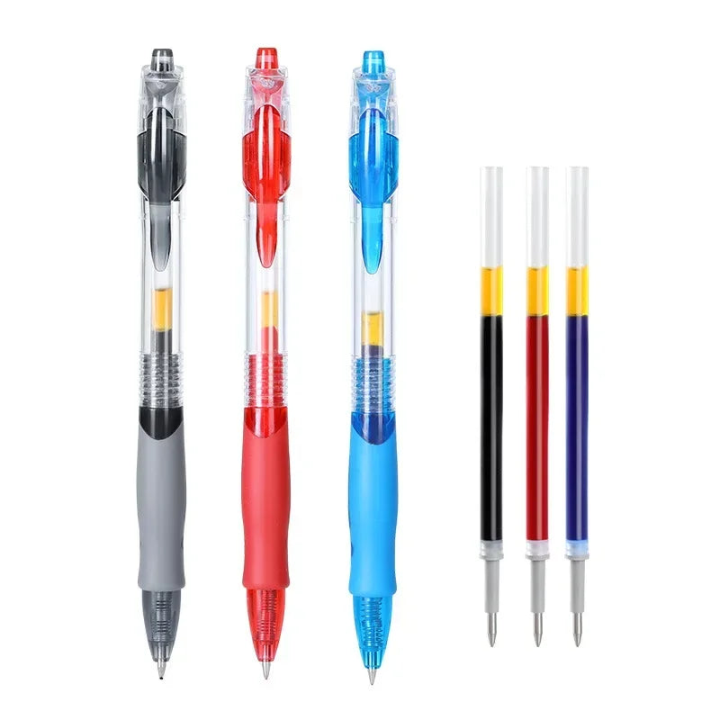 13/30pcs Retractable Gel Pens Set Black/Red/Blue Ink Ballpoint