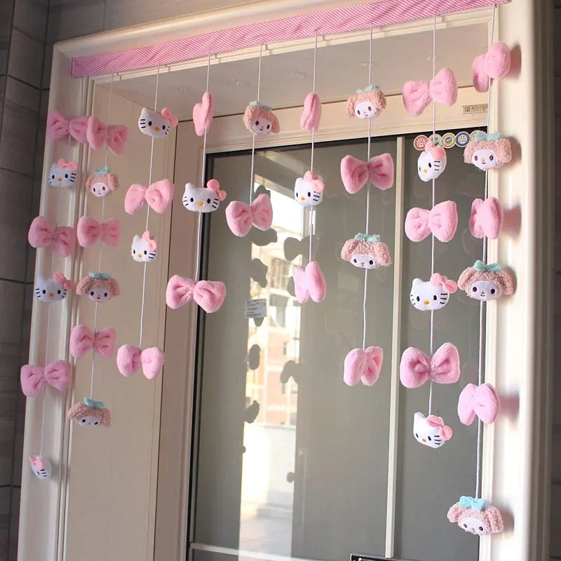 Sanrio Hello Kitty KuromiMy melody Pompom Purin Door Curtain Cute Bathroom Bedroom Curtain Accessories Home Furnishings