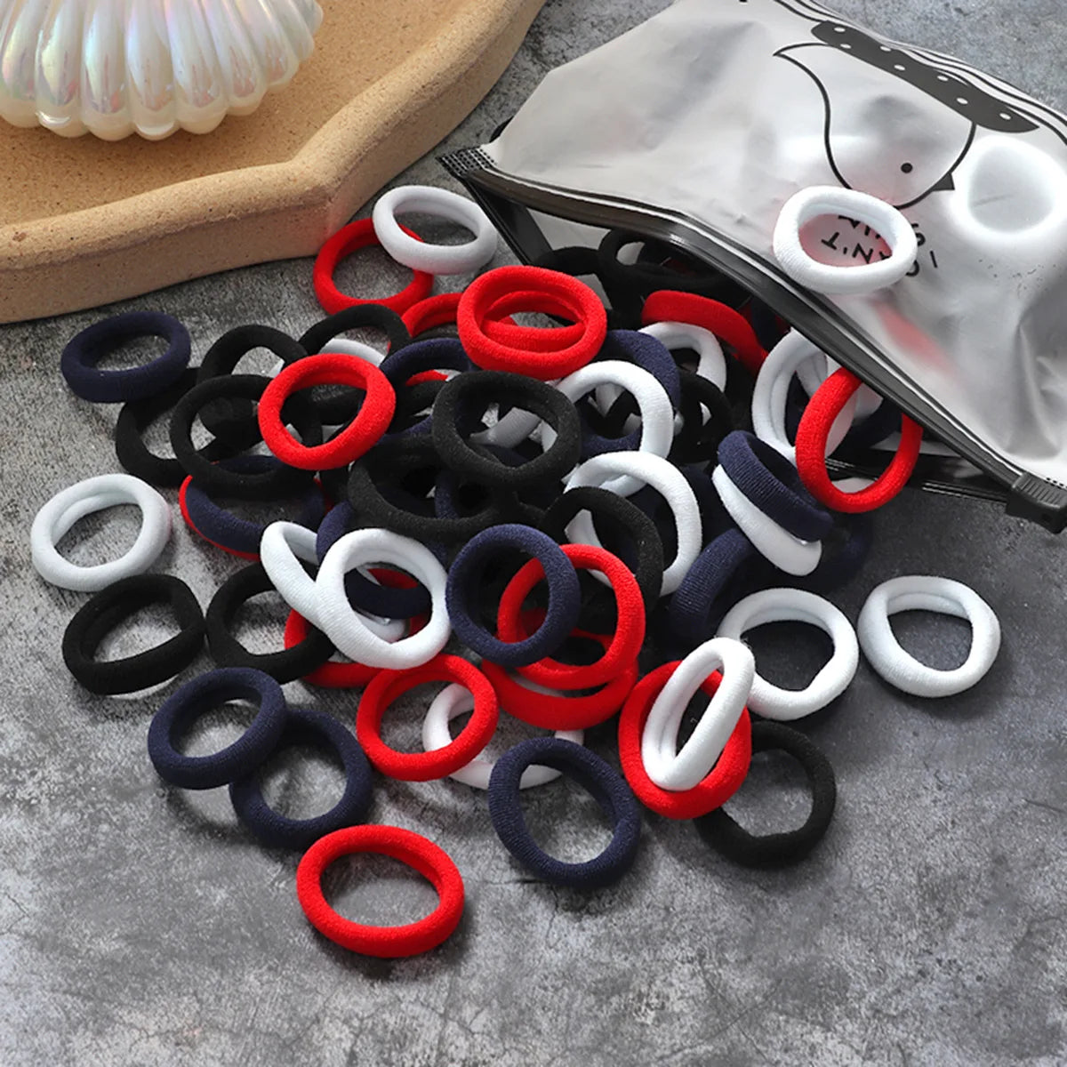 50/100Pcs Hair Bands for Children Colorful Nylon Scrunchie Hair Ties Hair Accessories