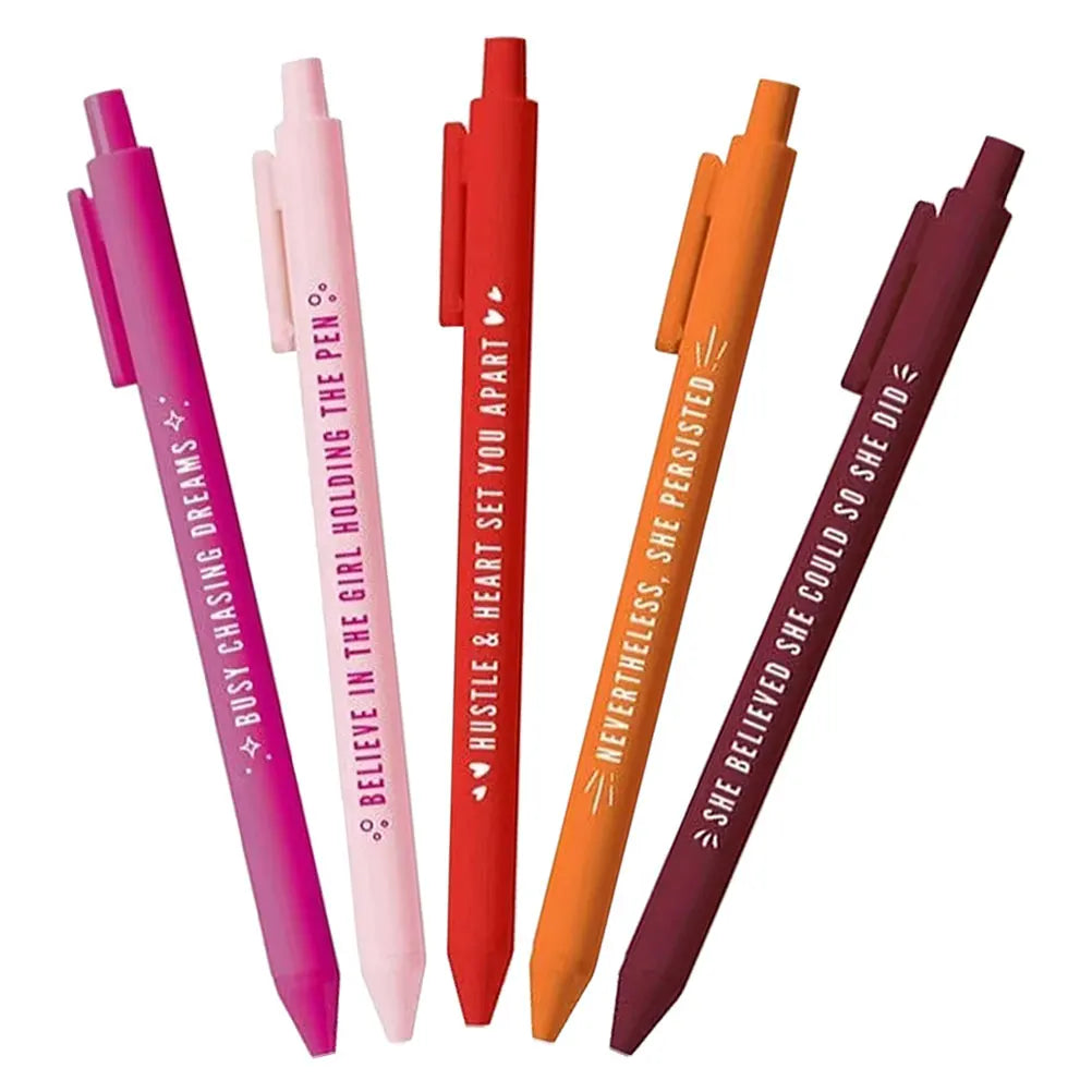 5pcs Motivational  Ink Comfortable Grip Pens