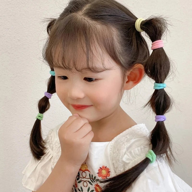 50/100Pcs Hair Bands for Children Colorful Nylon Scrunchie Hair Ties Hair Accessories