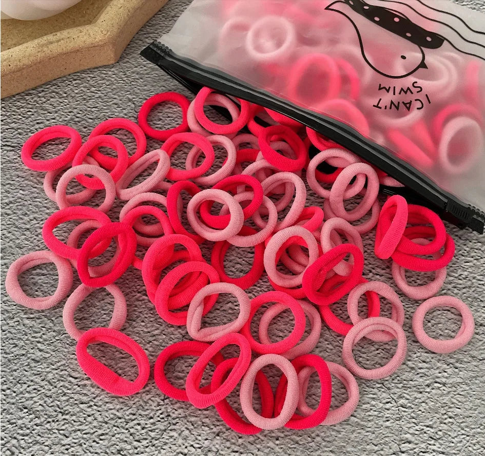 50/100Pcs Hair Bands for Children Colorful Nylon Scrunchie Hair Ties Hair Accessories