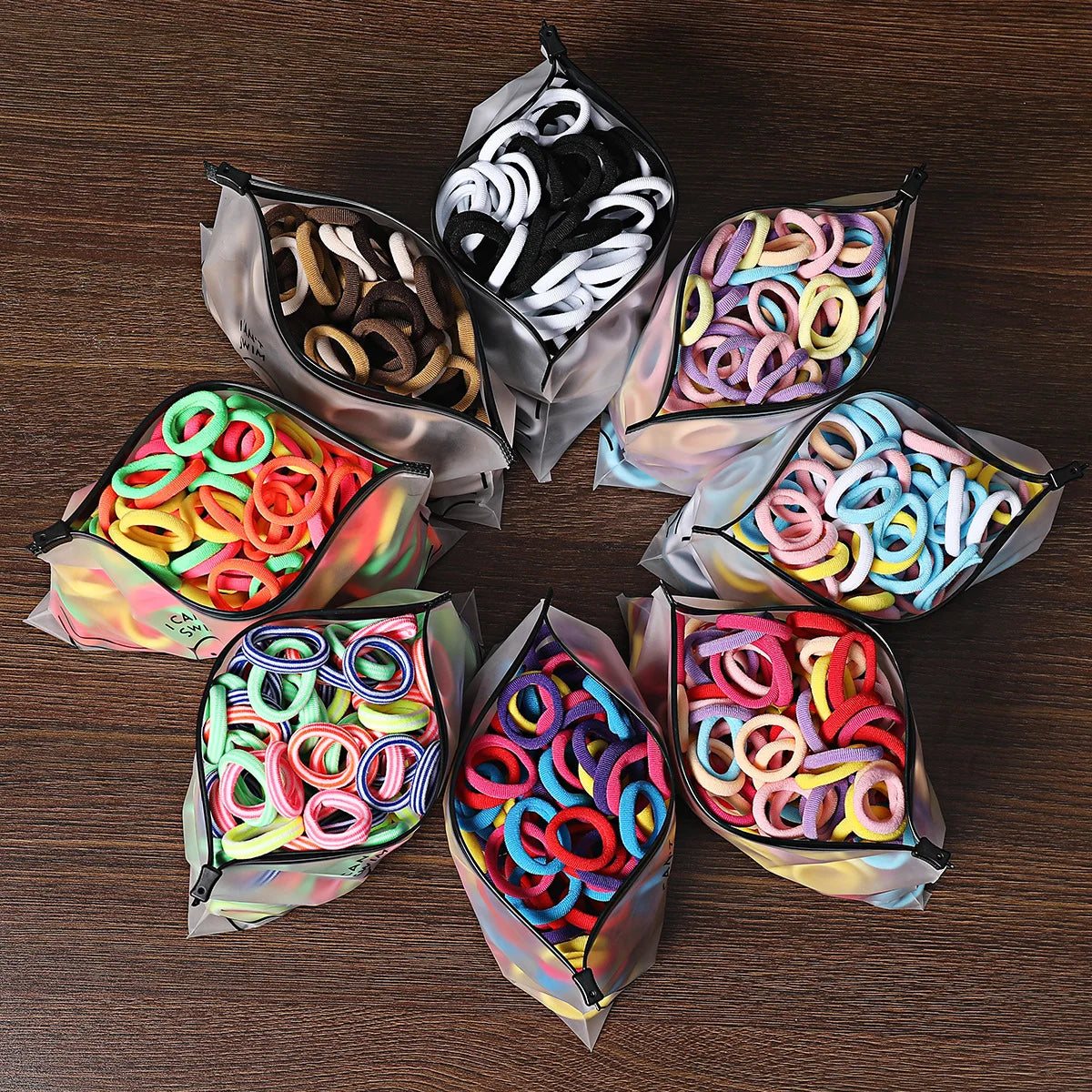 50/100Pcs Hair Bands for Children Colorful Nylon Scrunchie Hair Ties Hair Accessories