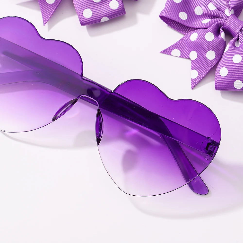 Nylon Bow Headband for Newborn Sunglasses Headwear Set