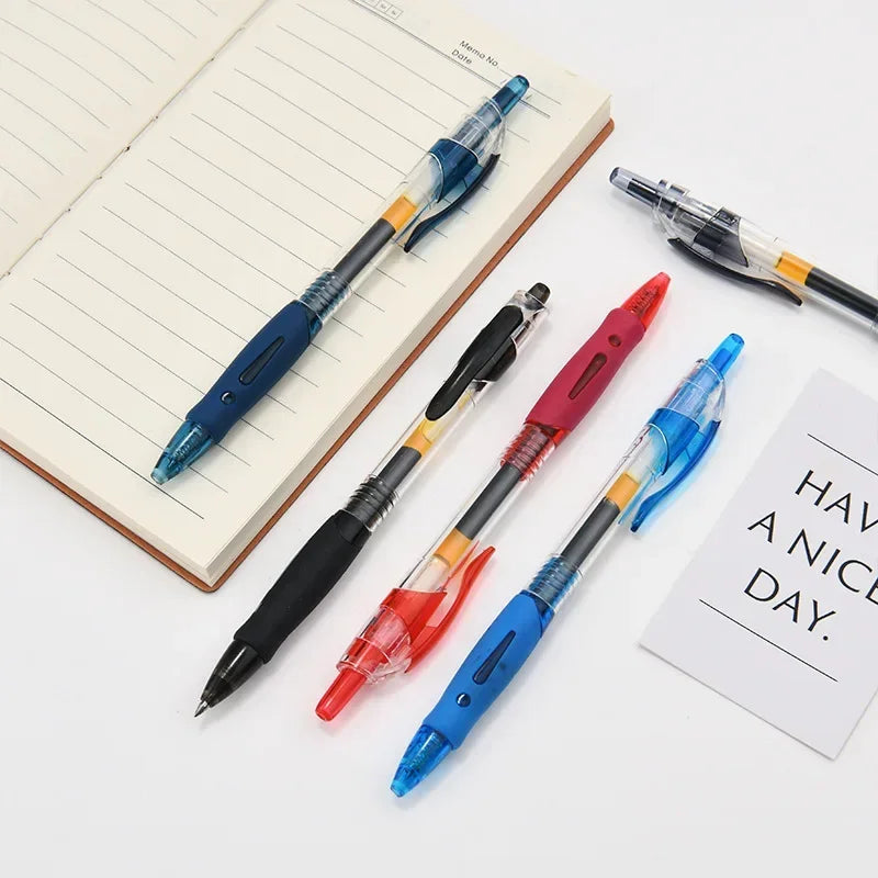 13/30pcs Retractable Gel Pens Set Black/Red/Blue Ink Ballpoint