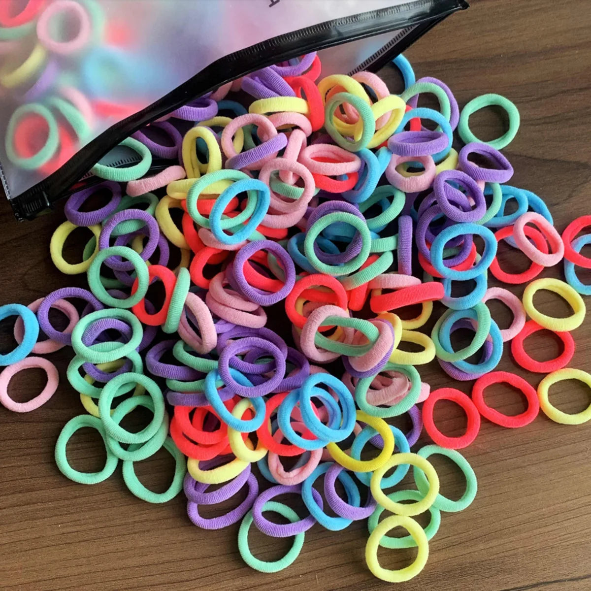 50/100Pcs Hair Bands for Children Colorful Nylon Scrunchie Hair Ties Hair Accessories