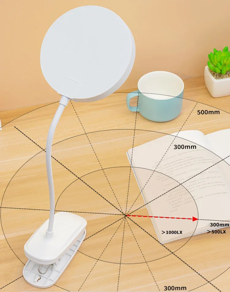 Led Table Lamp USB Rechargeable Night Light With Folding Clamp