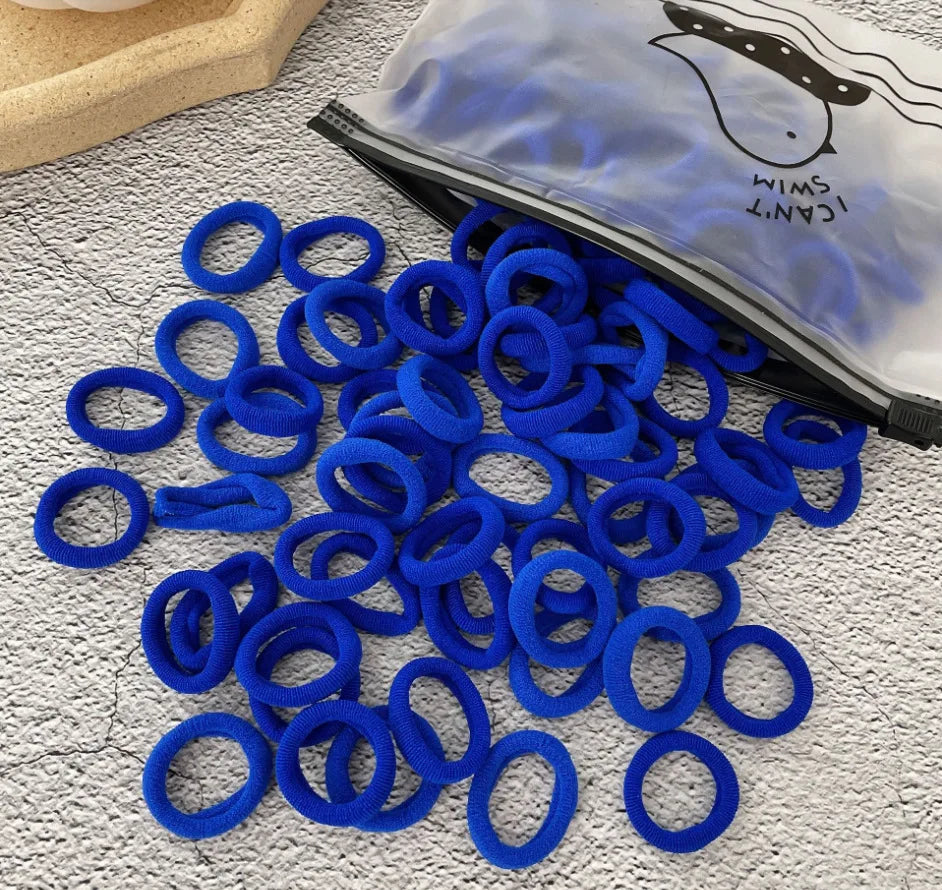 50/100Pcs Hair Bands for Children Colorful Nylon Scrunchie Hair Ties Hair Accessories