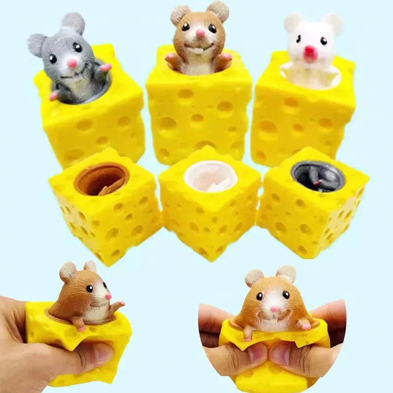 Squeeze Mouse Squishy Toy Cheese Stress Ball