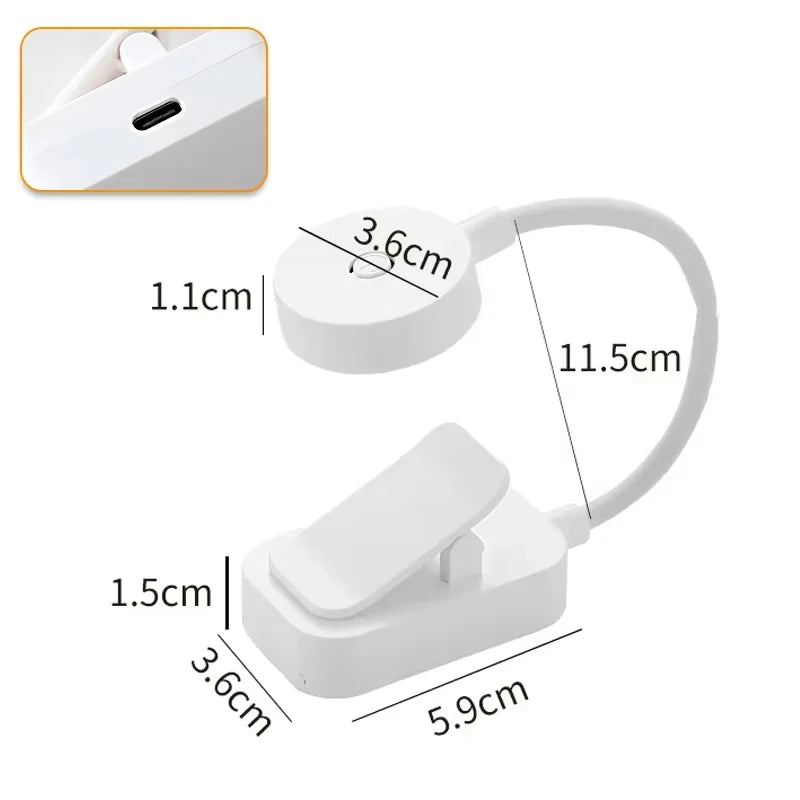 Led Table Lamp USB Rechargeable Night Light With Folding Clamp