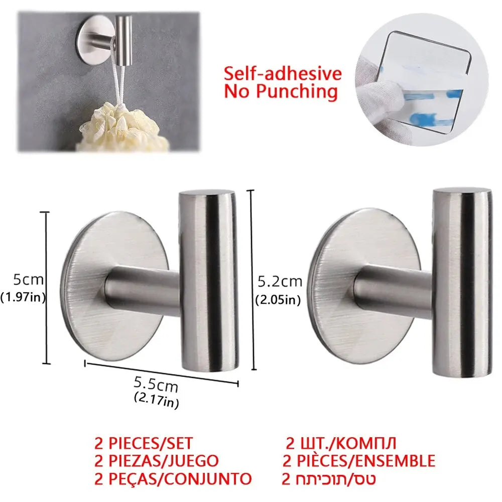 Stainless Steel Self-adhesive Hooks Wall Stickers