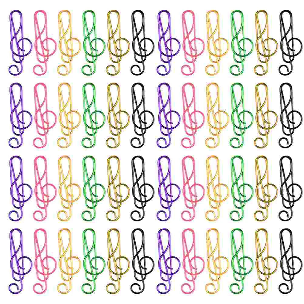 75 Pcs Colored Paper Clips Music Note Shaped