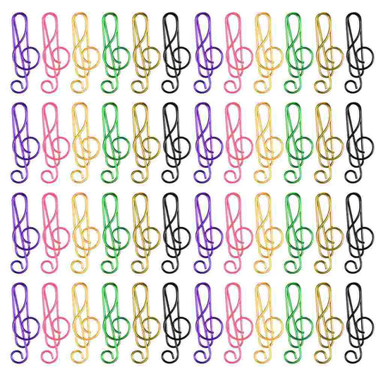 75 Pcs Colored Paper Clips Music Note Shaped