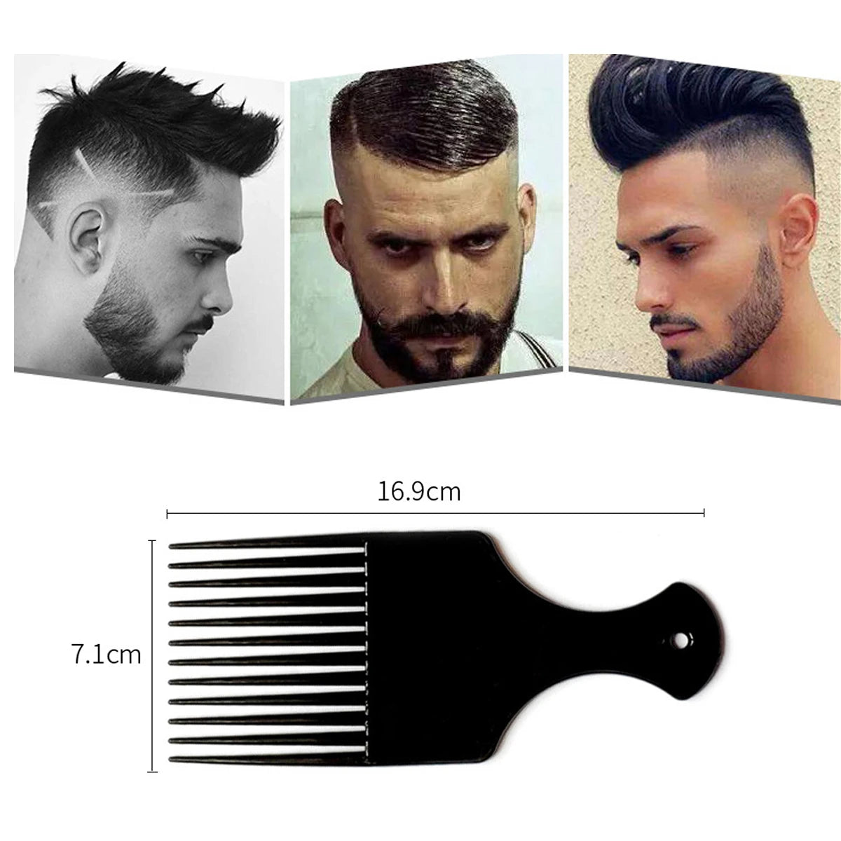 1pc Insert Afro Hair Pick Comb Wide Comb Teeth Hair Fork Brush Man Oil Head Hair Plastic Gear Comb Curly Afro Hair Styling Tools