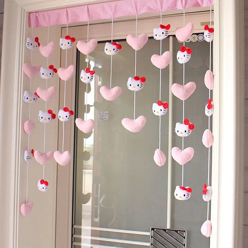 Sanrio Hello Kitty KuromiMy melody Pompom Purin Door Curtain Cute Bathroom Bedroom Curtain Accessories Home Furnishings
