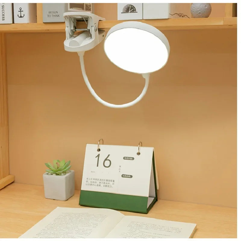 Led Table Lamp USB Rechargeable Night Light With Folding Clamp