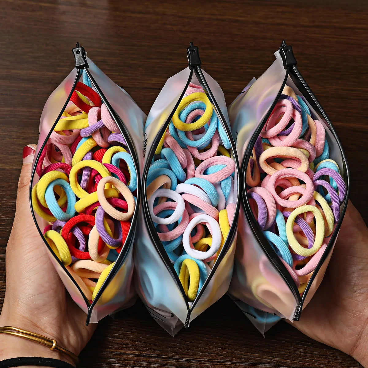 50/100Pcs Hair Bands for Children Colorful Nylon Scrunchie Hair Ties Hair Accessories
