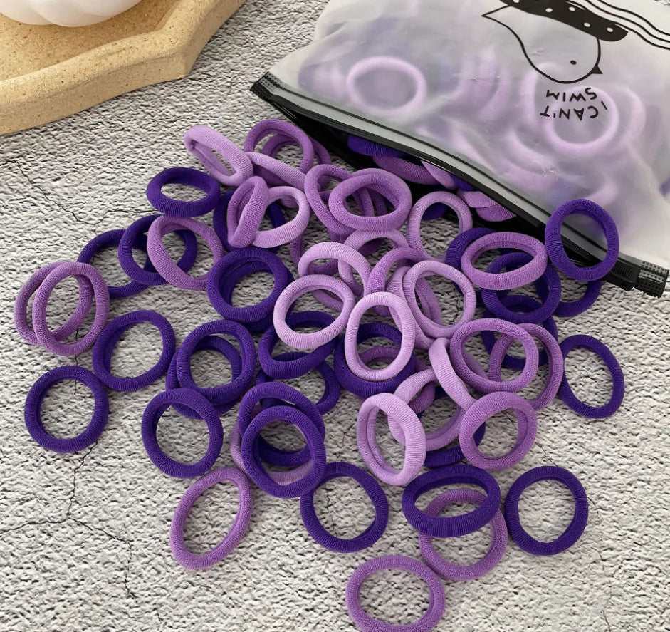 50/100Pcs Hair Bands for Children Colorful Nylon Scrunchie Hair Ties Hair Accessories