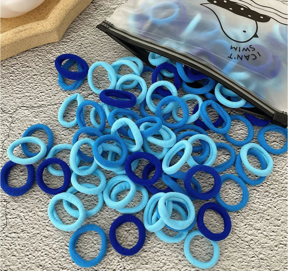 50/100Pcs Hair Bands for Children Colorful Nylon Scrunchie Hair Ties Hair Accessories