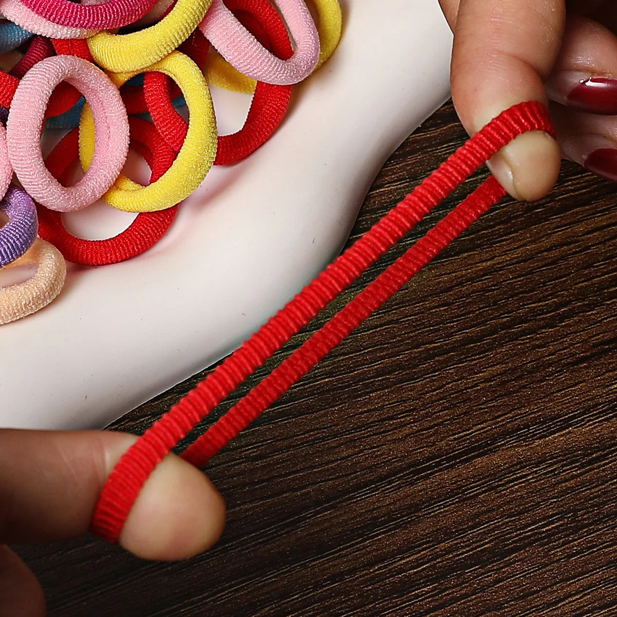 50/100Pcs Hair Bands for Children Colorful Nylon Scrunchie Hair Ties Hair Accessories