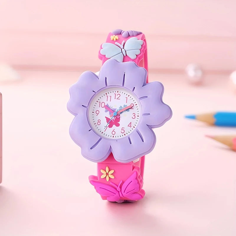 Flowers and Butterflies Cartoon Watch