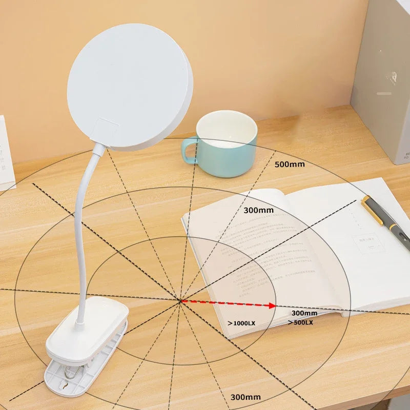 Led Table Lamp USB Rechargeable Night Light With Folding Clamp