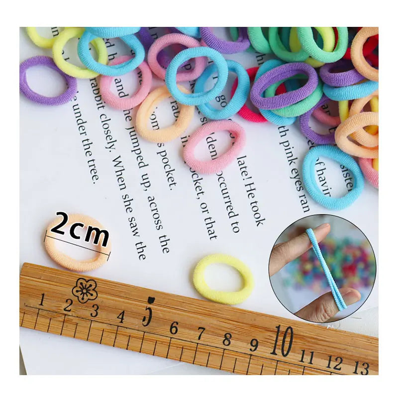50/100Pcs Hair Bands for Children Colorful Nylon Scrunchie Hair Ties Hair Accessories