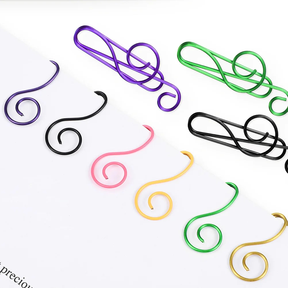 75 Pcs Colored Paper Clips Music Note Shaped