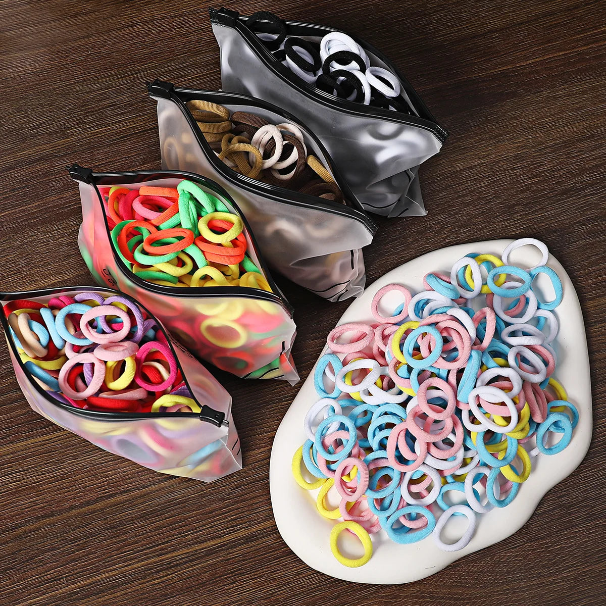50/100Pcs Hair Bands for Children Colorful Nylon Scrunchie Hair Ties Hair Accessories