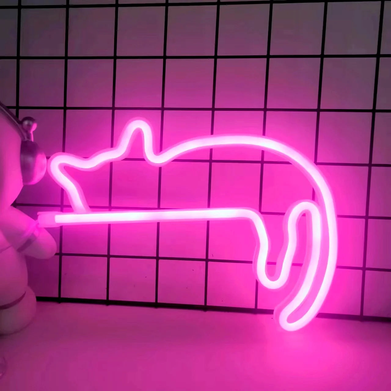 Cute cat neon light, LED wall decoration